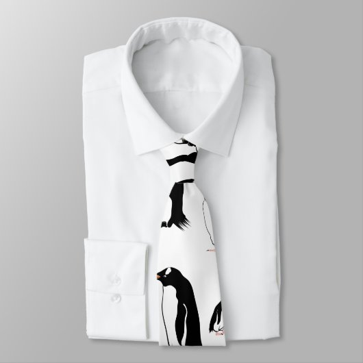Pinguine Schwarzweißmuster Krawatte (Gebunden)