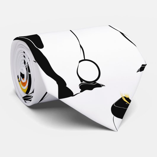 Pinguine Schwarzweißmuster Krawatte (Gerollt)