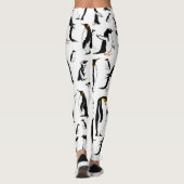 Pinguine Schwarzweißmuster Leggings (Rückseite)