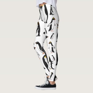 Pinguine Schwarzweißmuster Leggings