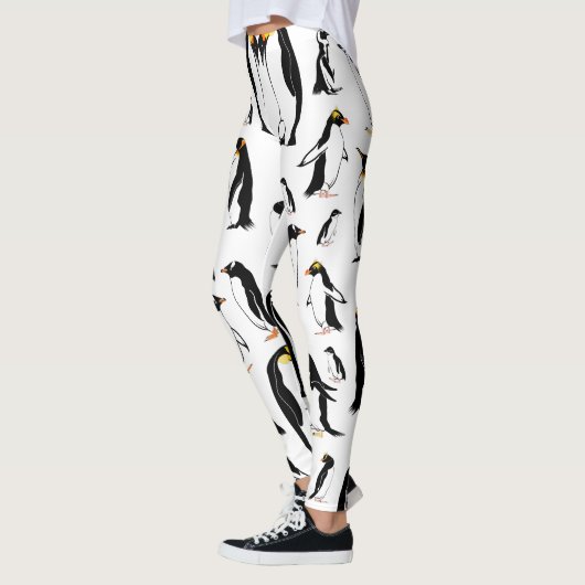 Pinguine Schwarzweißmuster Leggings (Links)