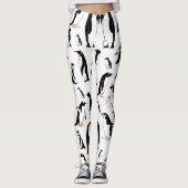 Pinguine Schwarzweißmuster Leggings (Vorderseite)