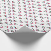 Pinguine segeln in einem Weihnachtsbootmann Geschenkpapier (Ecke)