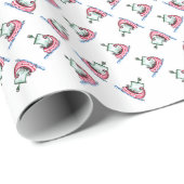 Pinguine segeln in einem Weihnachtsbootmann Geschenkpapier (Rolleneckpunkt)