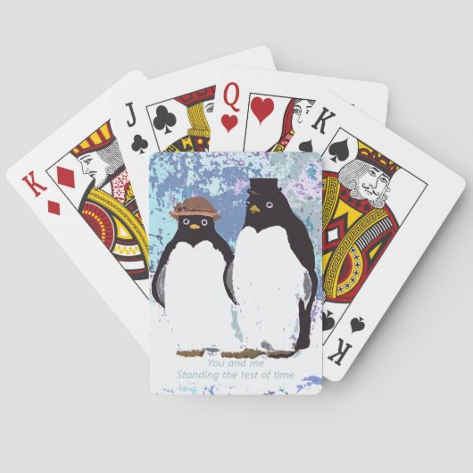 Pinguine Sie und ich Stehend den Test der Zeit Spielkarten (Rückseite)
