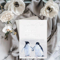 Pinguine Silber Winter Elegant Save The Date