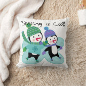 Pinguine Skaten ist Cool Kissen (Decke)
