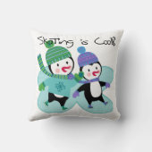 Pinguine Skaten ist Cool Kissen (Rückseite)