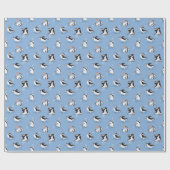 Pinguine-Skaten-Muster Geschenkpapier (Flach)