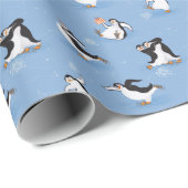 Pinguine-Skaten-Muster Geschenkpapier (Rolleneckpunkt)