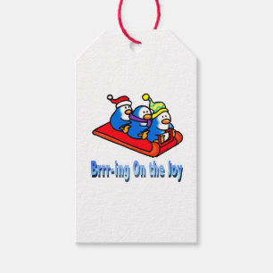 Pinguine Sledings Winter Holiday Scene Geschenkanhänger