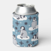 Pinguine Snowflakes Winter Nahtloses Muster Dosenkühler (Kanne Vorderseite)