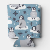 Pinguine Snowflakes Winter Nahtloses Muster Dosenkühler (Rückseite)