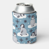 Pinguine Snowflakes Winter Nahtloses Muster Dosenkühler (Kanne Rückseite)