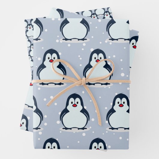 Pinguine Snowy Design Wrapping Paper Set Geschenkpapier Set (Beispiel)