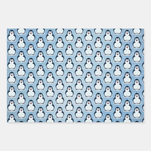 Pinguine Snowy Design Wrapping Paper Set Geschenkpapier Set (Vorderseite 2)