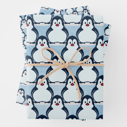 Pinguine Snowy Design Wrapping Paper Set Geschenkpapier Set (Beispiel)