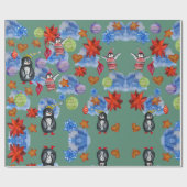 Pinguine & Stars-Schleifpapier Geschenkpapier (Flach)
