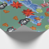 Pinguine & Stars-Schleifpapier Geschenkpapier (Ecke)