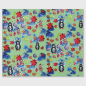 Pinguine & Stars Weihnachten kommende Stimmung Geschenkpapier (Flach)