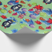 Pinguine & Stars Weihnachten kommende Stimmung Geschenkpapier (Ecke)