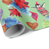 Pinguine & Stars Weihnachten kommende Stimmung Geschenkpapier (Rolleneckpunkt)
