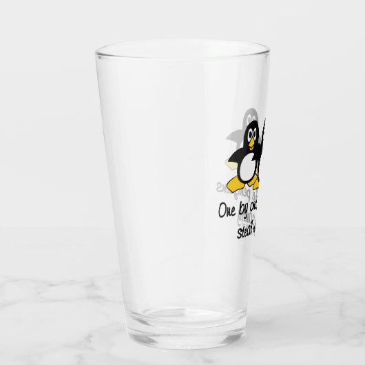 Pinguine stehlen meine Vernunft Glas (Rechts)