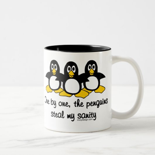 Pinguine stehlen meine Vernunft Zweifarbige Tasse (Rechts)