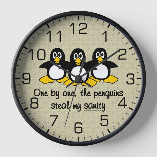 Pinguine stehlen mir meine Vernunft Wanduhr (Vorderseite)