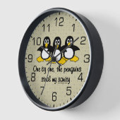 Pinguine stehlen mir meine Vernunft Wanduhr (Winkel)