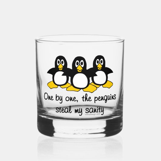 Pinguine stehlen mir meine Vernunft Whiskyglas (Vorderseite)