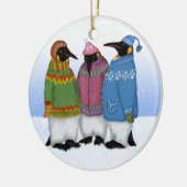 Pinguine strickten in der Hand Keramik Ornament (Links)