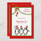 Pinguine Tancing Holiday Card Feiertagskarte (Vorne/Hinten)