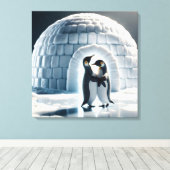 Pinguine tanzen langsam von Iglu Leinwanddruck (Insitu (Holzboden))
