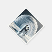 Pinguine tanzen langsam von Iglu Serviette (Ecke)