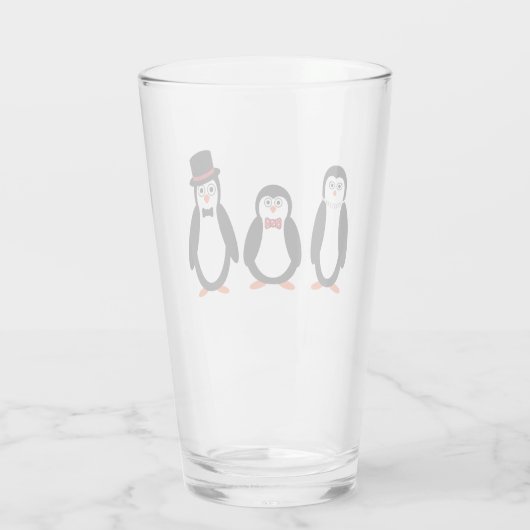 Pinguine - Trinkglas Glas (Rückseite)
