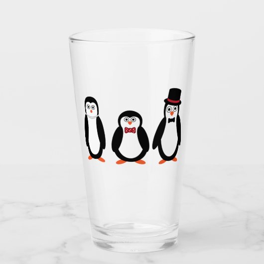 Pinguine - Trinkglas Glas (Vorderseite)