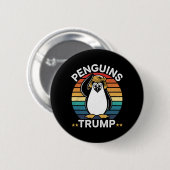 Pinguine Trump Lustig Widerstehen Protest Design Button (Vorne & Hinten)