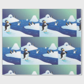 Pinguine und Eis Geschenkpapier (Flach)