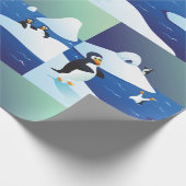 Pinguine und Eis Geschenkpapier (Ecke)
