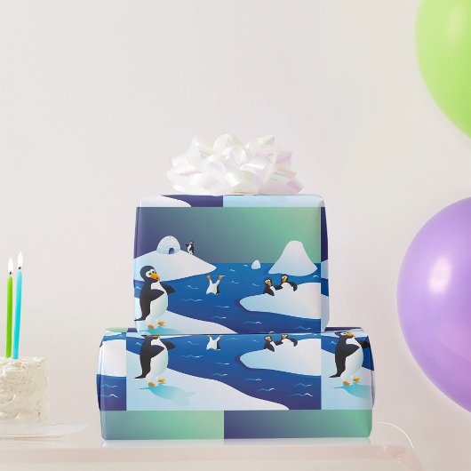 Pinguine und Eis Geschenkpapier