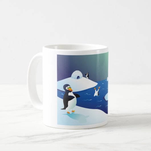 Pinguine und Eis Kaffeetasse (Vorderseite Links)