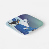 Pinguine und Eis Pappteller (Gewinkelt)