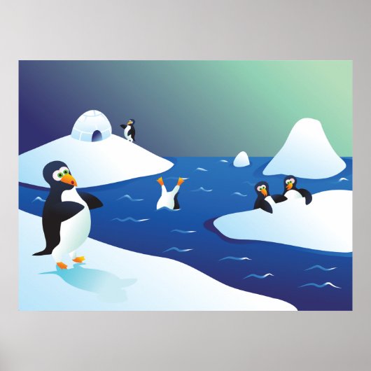 Pinguine und Eis Poster (Vorne)