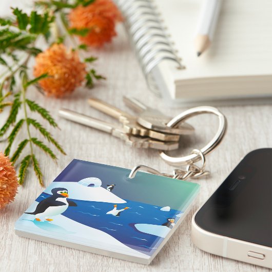 Pinguine und Eis Schlüsselanhänger