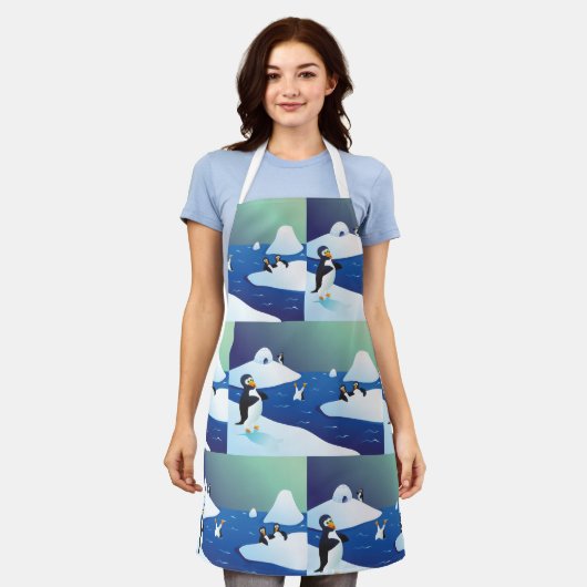 Pinguine und Eis Schürze (Getragen)