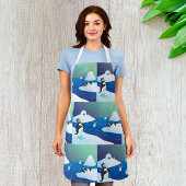 Pinguine und Eis Schürze