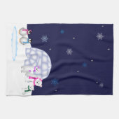 Pinguine und Eisbär-Tuch Geschirrtuch (Horizontal)