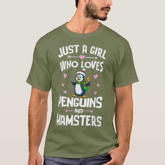 Pinguine und Hamster Shirt Geschenke Frauen (Vorderseite)
