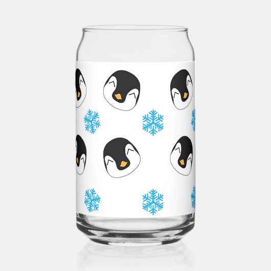 Pinguine und Schneeflocken Dosenglas (Vorderseite)